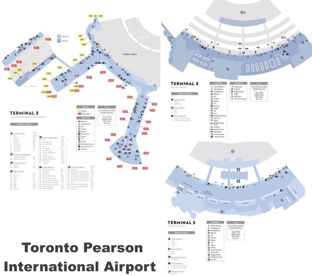 Mapa de la terminal del aeropuerto de Toronto